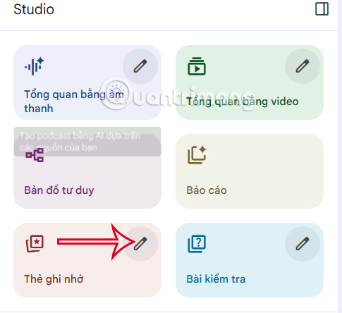 Tùy chỉnh nội dung tạo thẻ ghi nhớ NotebookLM