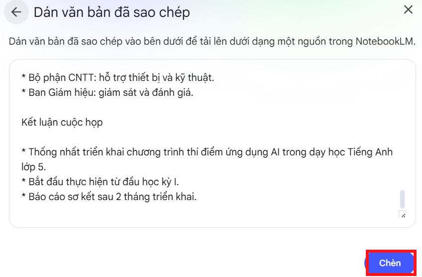 Ghi chú cuộc họp trên NotebookLM