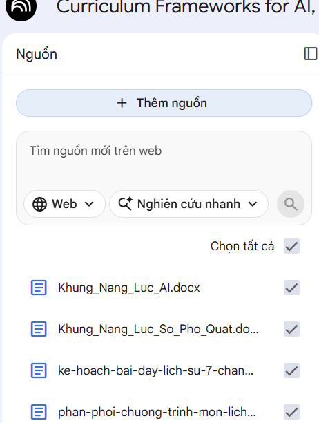Tải dữ liệu lên NotebookLM