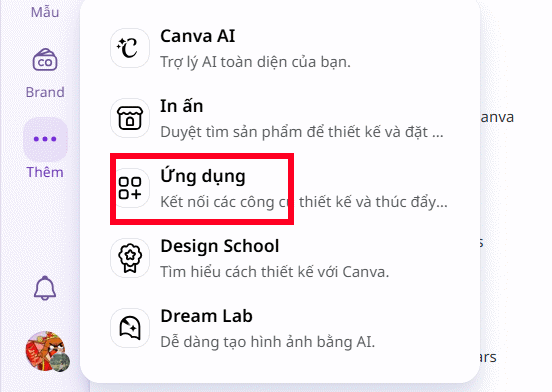 Ứng dụng trên Canva
