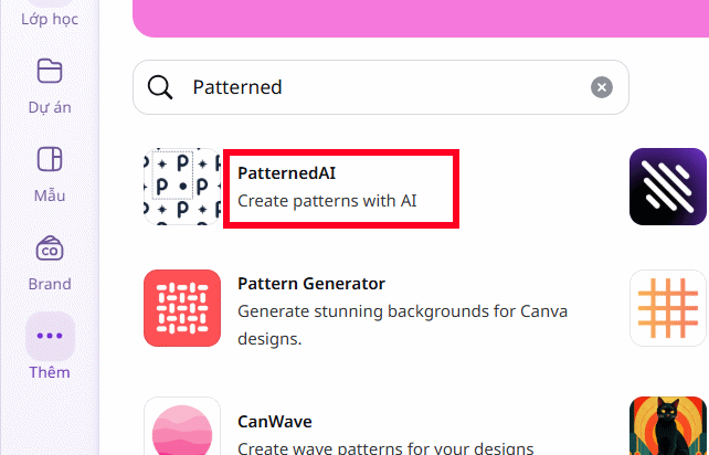 PatternedAI trên Canva
