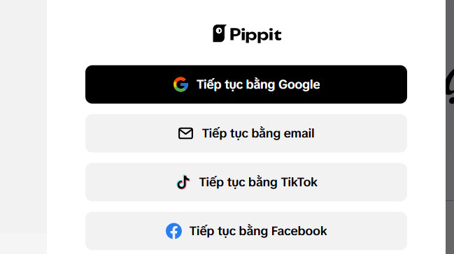 Đăng nhập Pippit