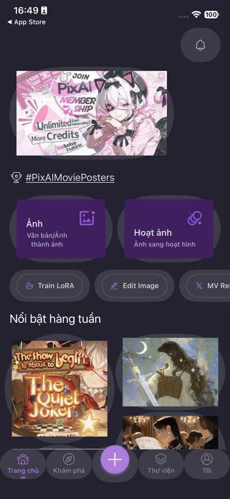 Giao diện PixAI