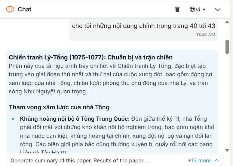 Hỏi nội dung PDF trên Scispace