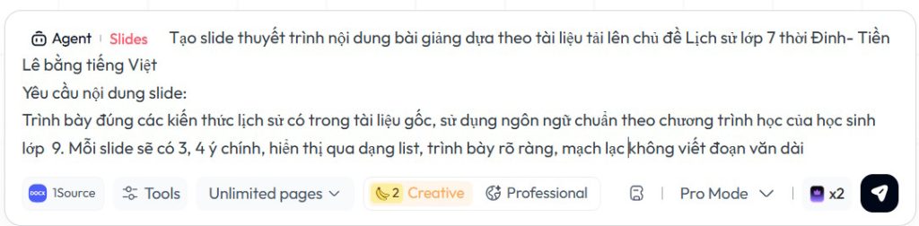 Prompt tạo slide trên Skywork AI