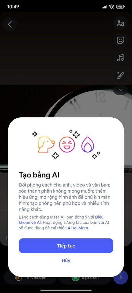 Tính năng chỉnh ảnh bằng AI