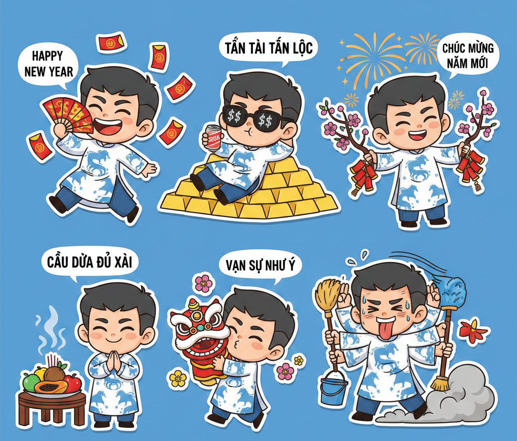 tạo sticker AI Tết