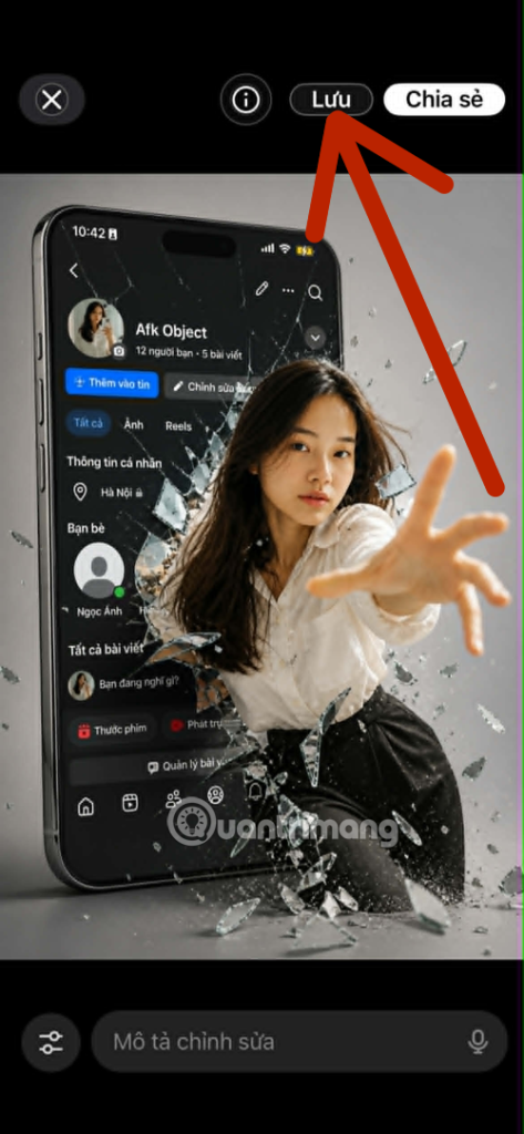 tạo ảnh xuyên thủng trang cá nhân