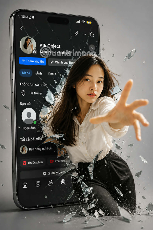 tạo ảnh xuyên thủng trang cá nhân