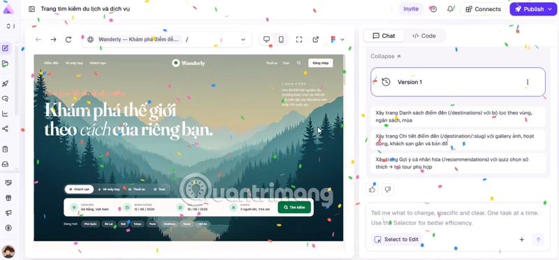 thiết kế web tự động bằng AI