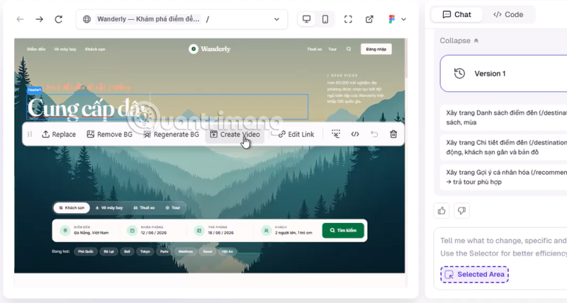 cách thiết kế web tự động với AI