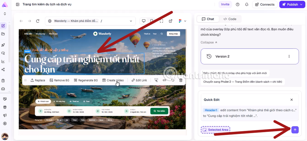 tạo web với AI