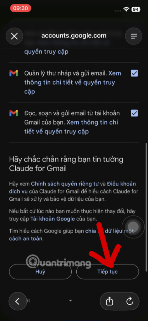 quản lý Gmail bằng Claude