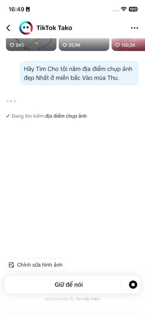 Tìm kiếm thông tin trên Tako