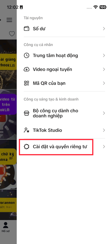 Cài đặt riêng tư trên TikTok