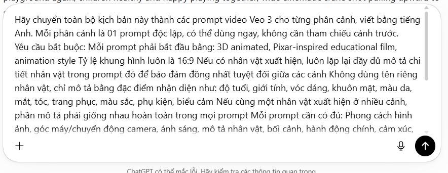 Tạo prompt cho từng phân cảnh video