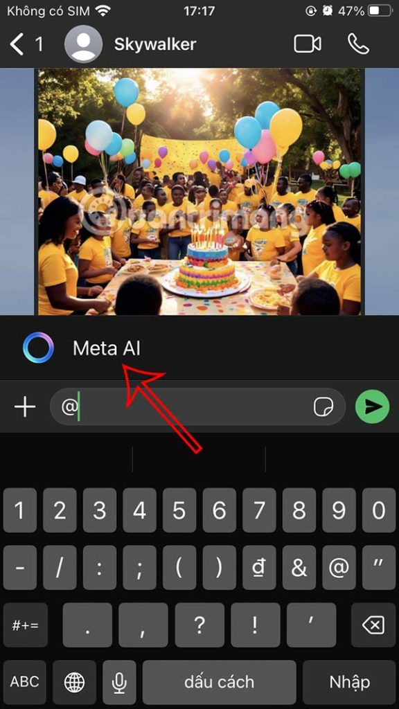 Dùng Meta AI trong đoạn chat WhatsApp