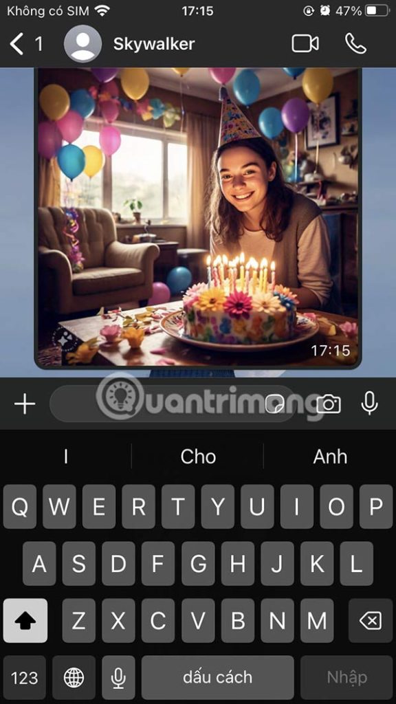 Tạo ảnh AI trong đoạn chat WhatsApp