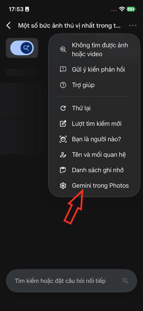 Chỉnh Gemini trong Google Photos