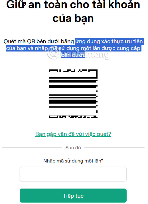 Mã QR bảo mật ChatGPT