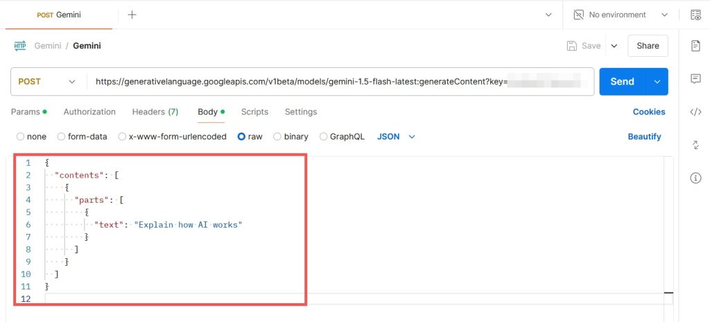 JSON được dán vào Postman