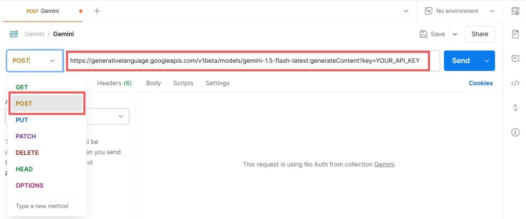 Thay đổi GET thành POST và thêm URL có flag -X vào Postman