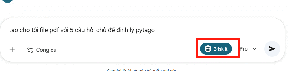 Biểu tượng Brisk trong Gemini