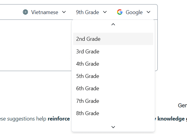 Chọn khối lớp giảng dạy