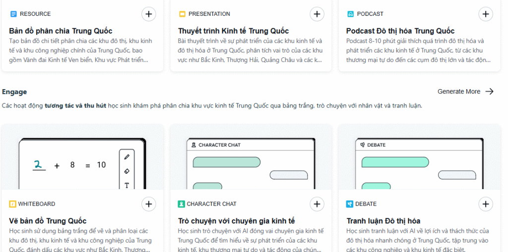 Nội dung hỗ trợ trên Brisk