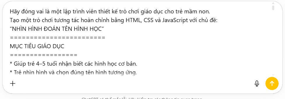 Prompt tạo trò chơi tương tác trên ChatGPT