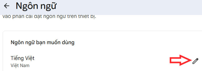Chọn ngôn ngữ tài khoản Google 