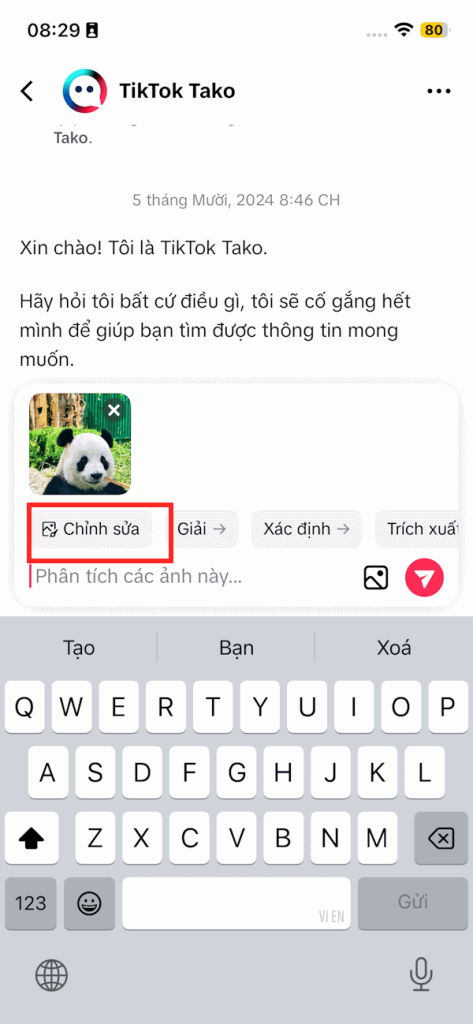 Chỉnh sửa hình ảnh AI trên Tako
