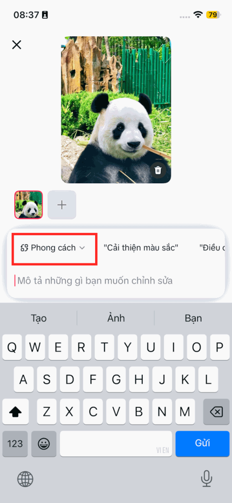 Đổi phong cách ảnh trên Tako
