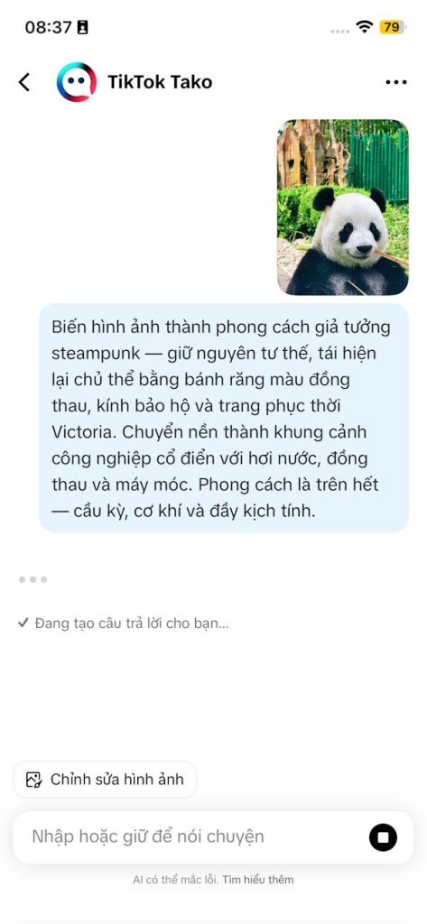 Tạo ảnh AI trên Tako