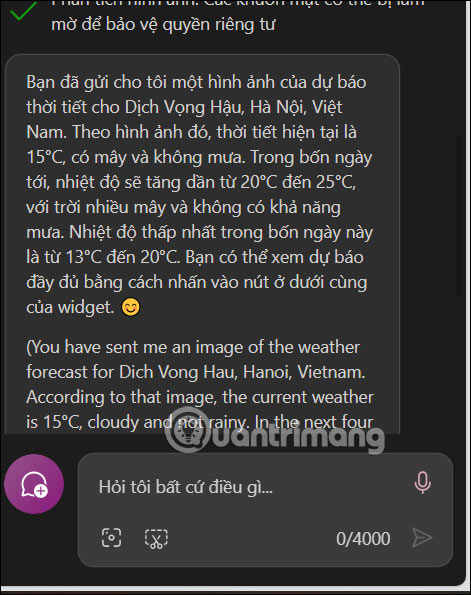 Phản hồi trên Copilot 