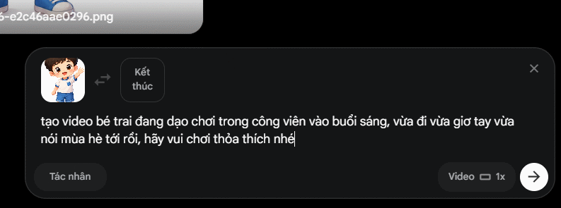 Câu lệnh tạo video trên Flow