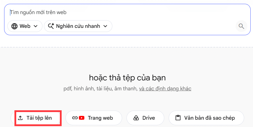 Tải file SKKN lên NotebooLM