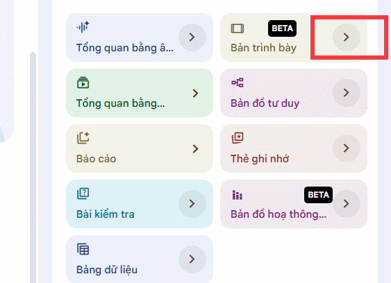 Thiết lập slide trên NotebooLM