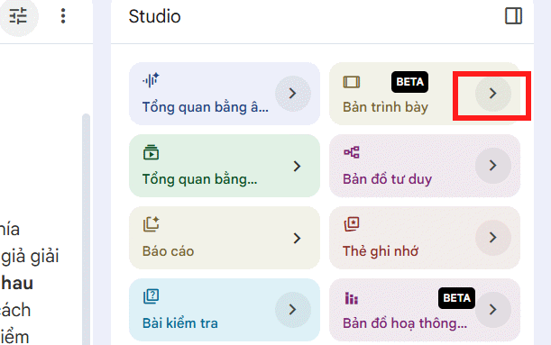 Tạo slide từ video trên NotebookLM