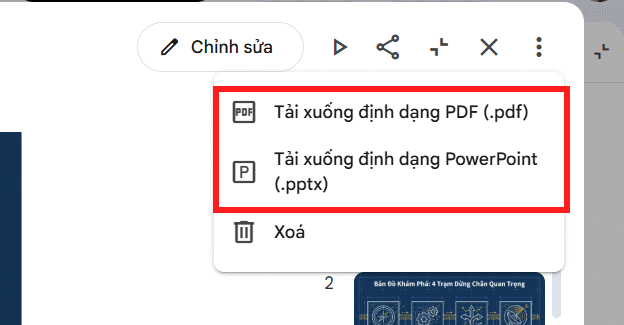 Tải slide thuyết trình đã tạo trên NotebookLM