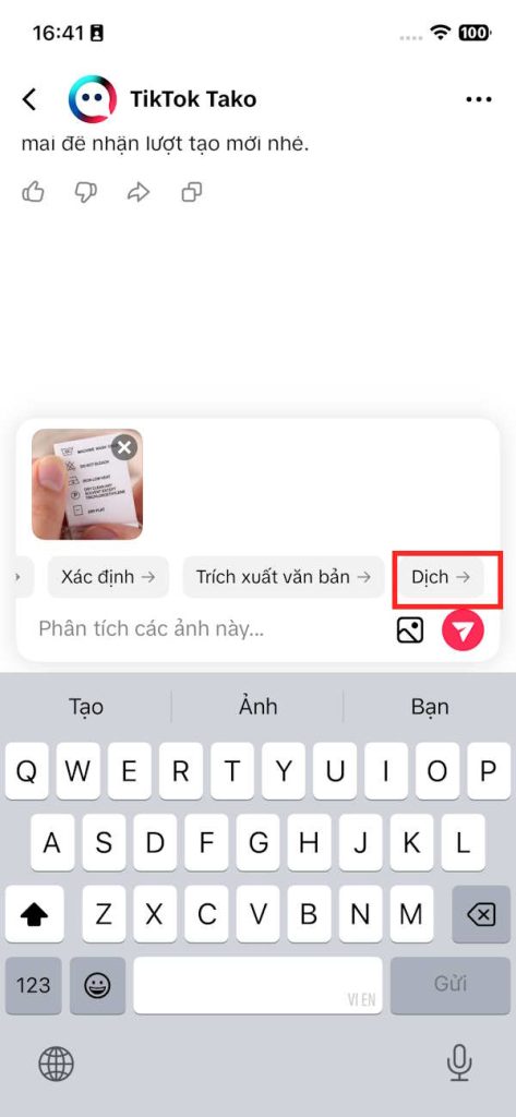 Dịch nội dung trong ảnh trên Tako