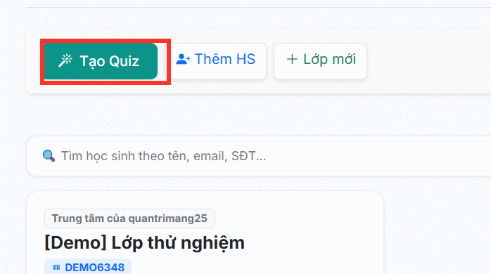 Tạo quiz trên diemdanh.app