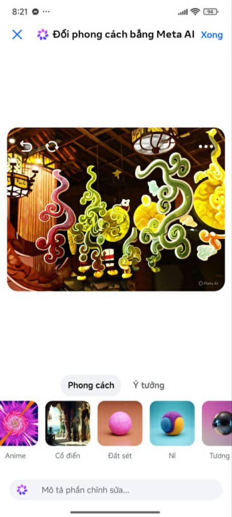Đổi phong cách ảnh trên Messenger
