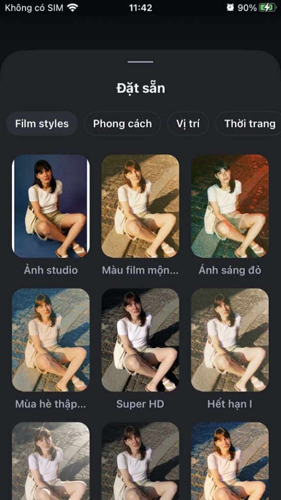 Chọn phong cách mới cho ảnh 