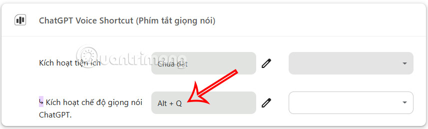 Chỉnh phím tắt mở ChatGPT Voice