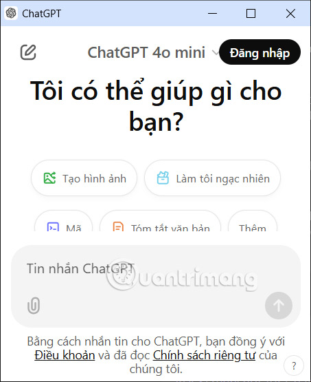 Giao diện ChatGPT