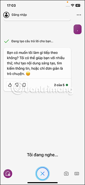Chat với Copilot bằng giọng nói 
