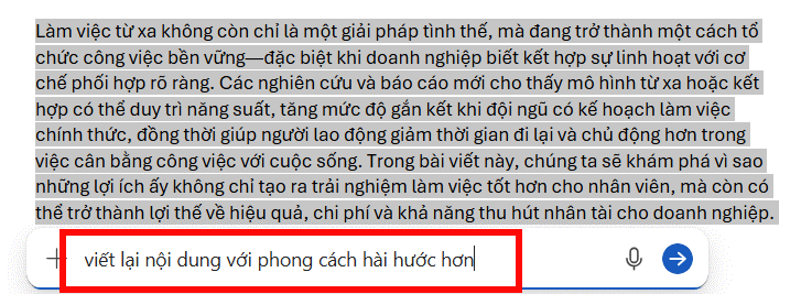 Yêu cầu sửa nội dung AI tạo trong Copilot Word