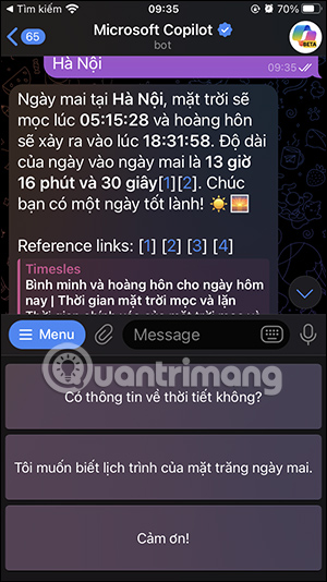 Cập nhật thông tin thời gian thực 