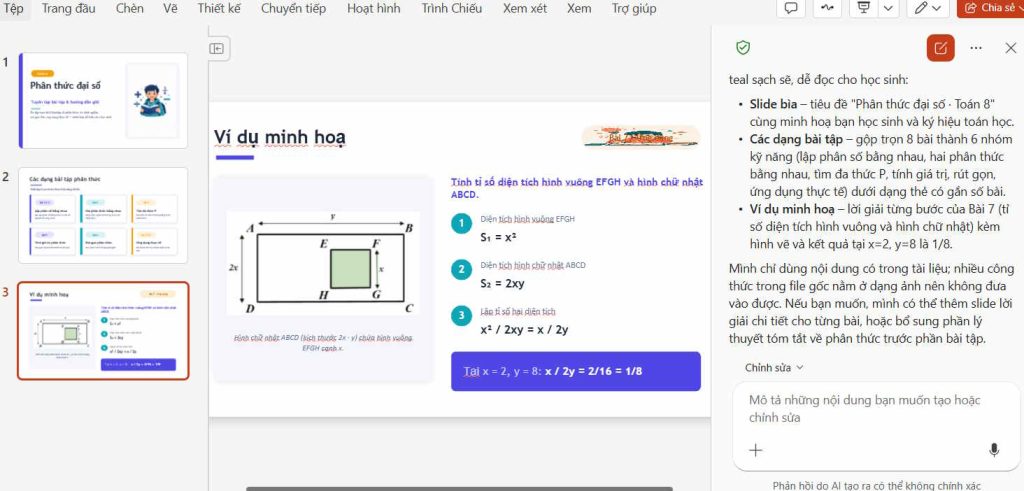 Slide tạo từ tài liệu bằng Copilot PowerPoint
